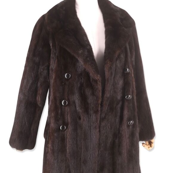 Mink fur coat by Pierre Cardin designer vintage 1970s Sz M rare - Picture 4 of 9